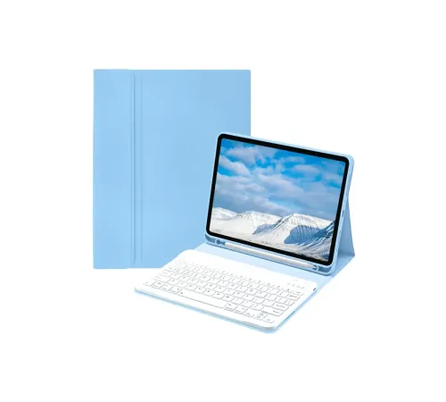 Apple iPad Pro 11 (2022) Kılıf KC01 Smart Klavyeli Tablet Kılıfı - Açık Mavi