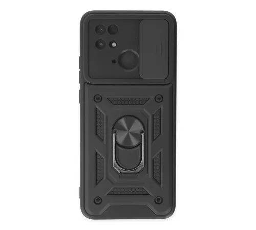 Xiaomi Redmi 10C Kılıf Pars Lens Yüzüklü Silikon - Siyah