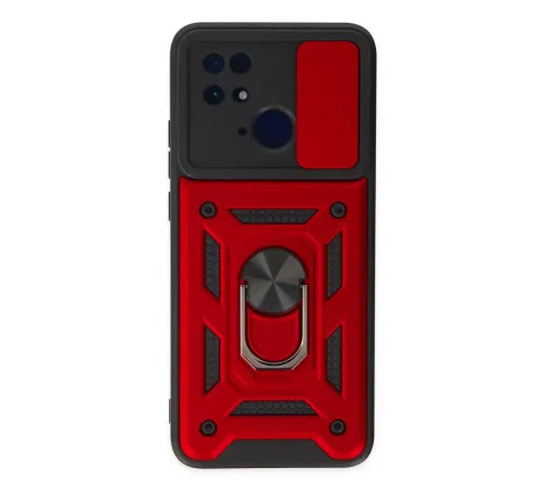 Xiaomi Redmi 10C Kılıf Pars Lens Yüzüklü Silikon - Kırmızı