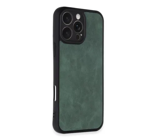 Apple iPhone 16 Pro Kılıf Aras Deri Kapak - Koyu Yeşil