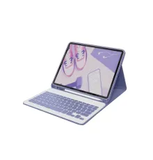 Apple iPad 10.2 (9.nesil) Kılıf KC01 Smart Klavyeli Tablet Kılıfı - Derin Mor