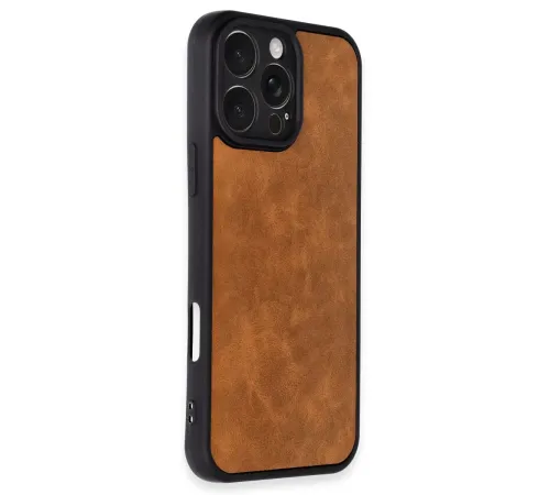 Apple iPhone 16 Pro Kılıf Aras Deri Kapak - Taba