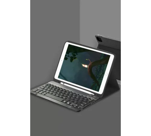 Samsung Galaxy T220 Tab A7 Lite Kılıf KC01 Smart Klavyeli Tablet Kılıfı - Siyah