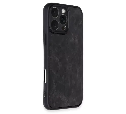 Apple iPhone 16 Pro Max Kılıf Aras Deri Kapak - Siyah