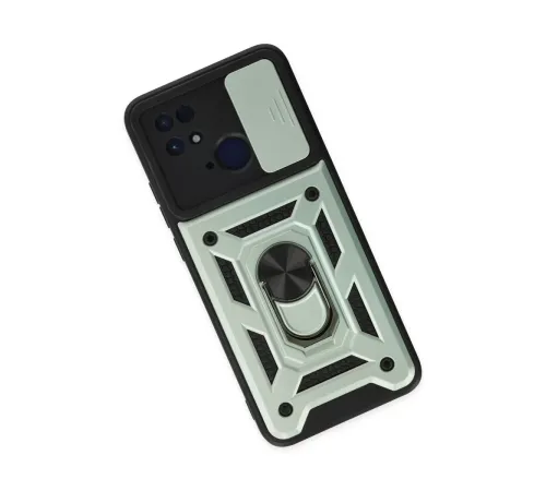 Xiaomi Redmi 10C Kılıf Pars Lens Yüzüklü Silikon - Yeşil
