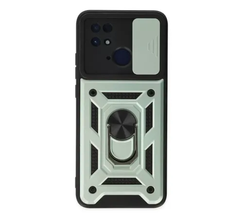 Xiaomi Redmi 10C Kılıf Pars Lens Yüzüklü Silikon - Yeşil