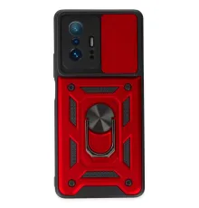 Xiaomi Mi 11T Pro Kılıf Pars Lens Yüzüklü Silikon - Kırmızı