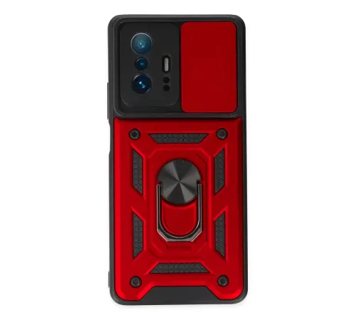 Xiaomi Mi 11T Pro Kılıf Pars Lens Yüzüklü Silikon - Kırmızı
