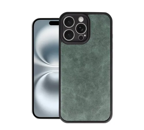 Apple iPhone 16 Pro Max Kılıf Aras Deri Kapak - Koyu Yeşil