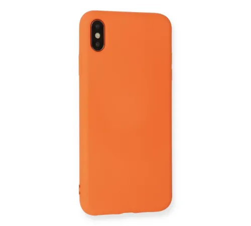 Apple iPhone X Kılıf Nano içi Kadife Silikon - Turuncu