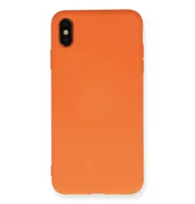 Apple iPhone X Kılıf Nano içi Kadife Silikon - Turuncu