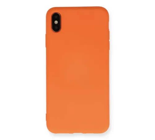 Apple iPhone X Kılıf Nano içi Kadife Silikon - Turuncu