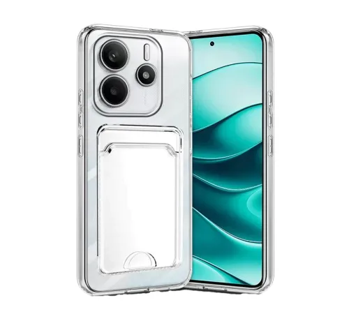 Xiaomi Redmi Note 14 4G Kılıf Kart Şeffaf Silikon - Şeffaf