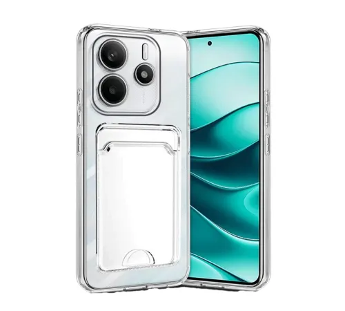 Xiaomi Redmi Note 14 4G Kılıf Kart Şeffaf Silikon - Şeffaf