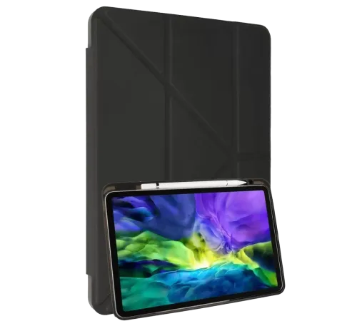 Samsung Galaxy P610 Tab S6 Lite 10.4 Kılıf Kalemlikli Mars Tablet Kılıfı - Koyu Gri