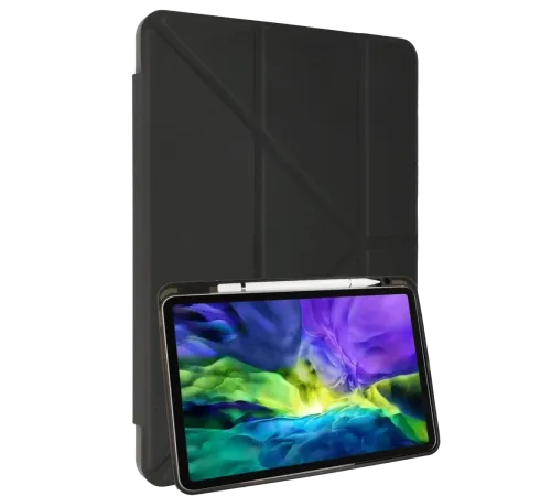 Samsung Galaxy P610 Tab S6 Lite 10.4 Kılıf Kalemlikli Mars Tablet Kılıfı - Koyu Gri