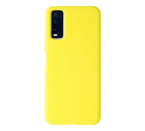Vivo Y11S Kılıf Nano içi Kadife Silikon - Sarı
