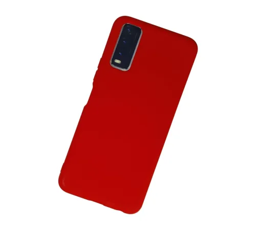 Vivo Y11S Kılıf Nano içi Kadife Silikon - Kırmızı