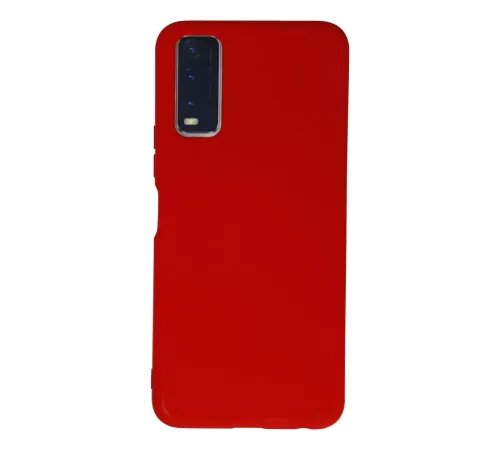 Vivo Y11S Kılıf Nano içi Kadife Silikon - Kırmızı