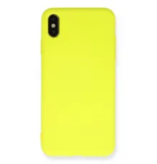 Apple iPhone X Kılıf Nano içi Kadife Silikon - Sarı
