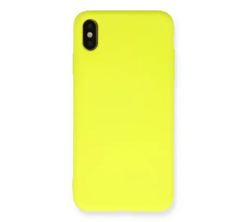 Apple iPhone X Kılıf Nano içi Kadife Silikon - Sarı