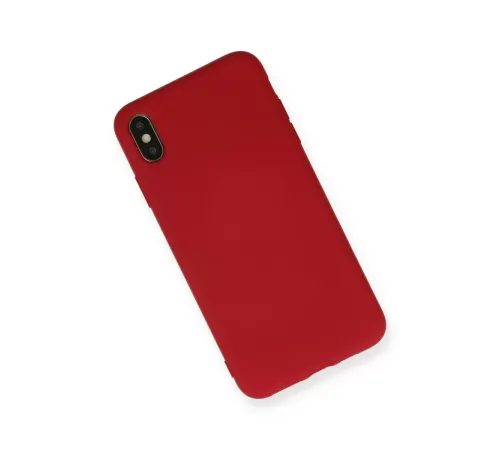 Apple iPhone X Kılıf Nano içi Kadife Silikon - Kırmızı