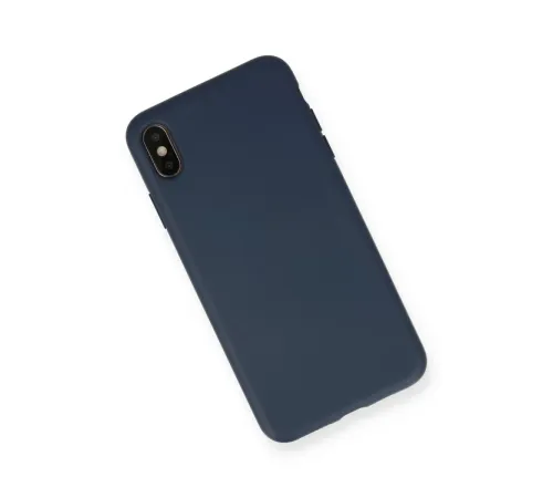 Apple iPhone XS Max Kılıf Nano içi Kadife Silikon - Lacivert