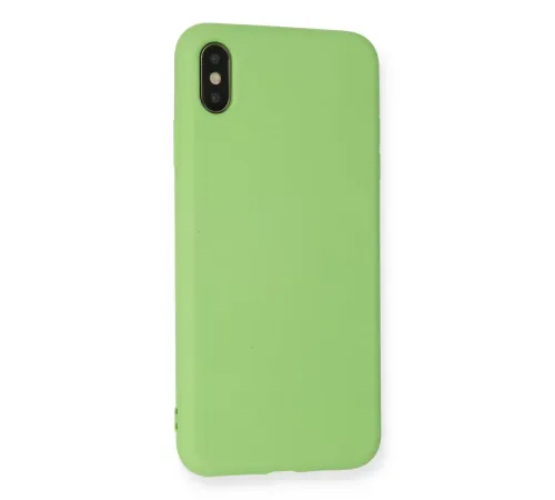 Apple iPhone XS Max Kılıf Nano içi Kadife Silikon - Açık Yeşil