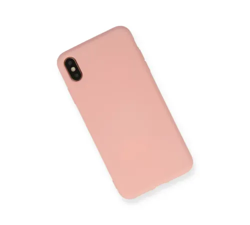 Apple iPhone XS Max Kılıf Nano içi Kadife Silikon - Pudra