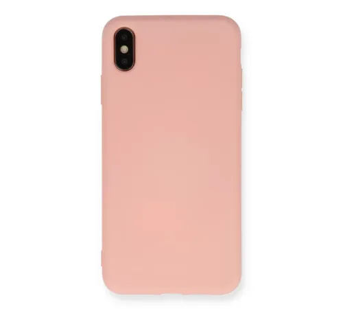 Apple iPhone XS Max Kılıf Nano içi Kadife Silikon - Pudra