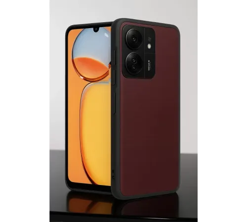 Xiaomi Redmi 13C Kılıf Aras Deri Kapak - Bordo
