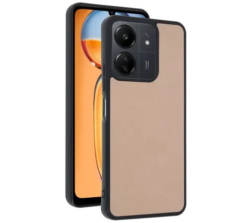 Xiaomi Redmi 13C Kılıf Aras Deri Kapak - Pudra