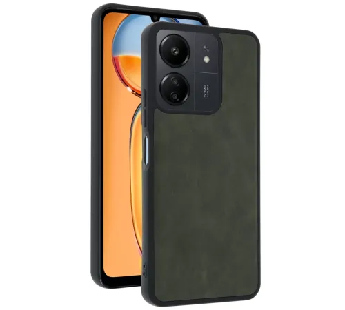 Xiaomi Redmi 13C Kılıf Aras Deri Kapak - Açık Yeşil