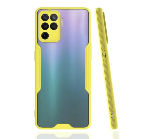 Reno 5 Lite Kılıf Platin Silikon - Sarı