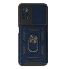 Xiaomi Poco X4 Pro 5G Kılıf Pars Lens Yüzüklü Silikon - Lacivert