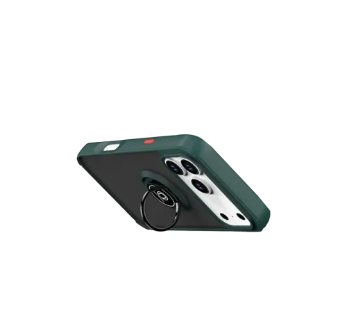 Apple iPhone 17 Pro Montreal Yüzüklü Silikon Kapak - Yeşil