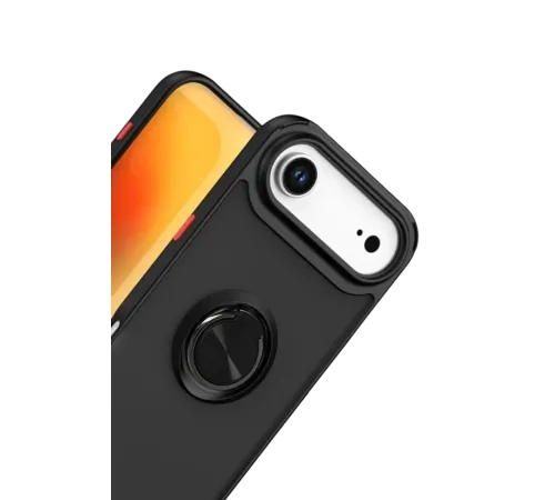 Apple iPhone 17 Air Montreal Yüzüklü Silikon Kapak - Siyah