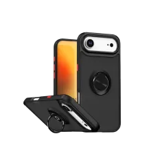 Apple iPhone 17 Air Montreal Yüzüklü Silikon Kapak - Siyah