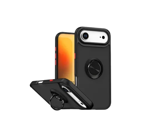 Apple iPhone 17 Air Montreal Yüzüklü Silikon Kapak - Siyah