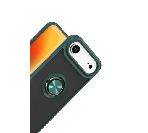 Apple iPhone 17 Air Montreal Yüzüklü Silikon Kapak - Yeşil