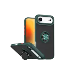 Apple iPhone 17 Air Montreal Yüzüklü Silikon Kapak - Yeşil