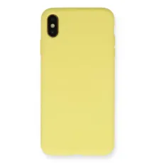 Apple iPhone XS Max Kılıf Nano içi Kadife Silikon - Mat Sarı