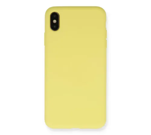 Apple iPhone XS Max Kılıf Nano içi Kadife Silikon - Mat Sarı