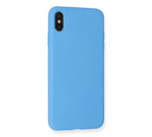 Apple iPhone XS Max Kılıf Nano içi Kadife Silikon - Mavi