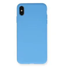Apple iPhone XS Max Kılıf Nano içi Kadife Silikon - Mavi