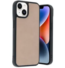 Apple iPhone 14 Kılıf Aras Deri Kapak - Pudra
