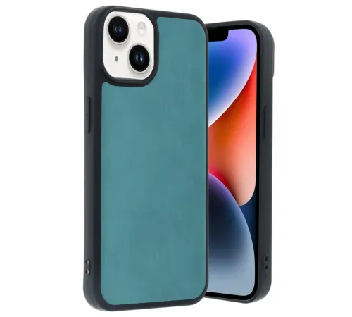 Apple iPhone 14 Kılıf Aras Deri Kapak - Açık Yeşil