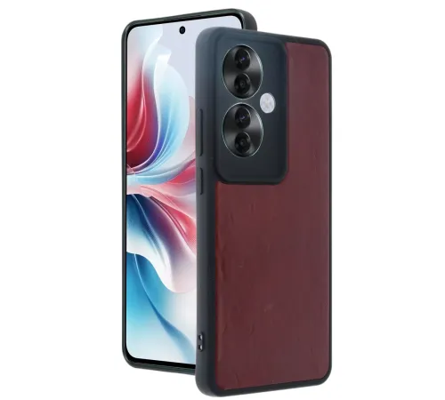 Reno 11F Kılıf Aras Deri Kapak - Bordo