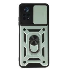 Xiaomi Poco X4 Pro 5G Kılıf Pars Lens Yüzüklü Silikon - Yeşil