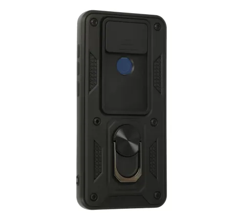 Xiaomi Redmi Note 9 Kılıf Pars Lens Yüzüklü Silikon - Siyah